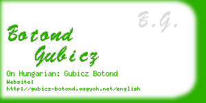 botond gubicz business card